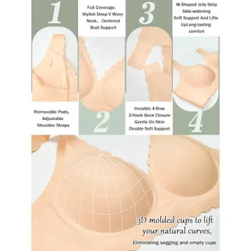 Buy Comfortable Women's Push Up Scalloped Deep V Bra