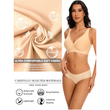 Buy Comfortable Women's Push Up Scalloped Deep V Bra