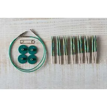 Knit Picks Options 2-3/4" Short Tip Interchangeable Wood Knitting Needle Set (Caspian)