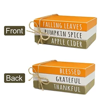 Fall Decor Set with Pumpkin Truck and Faux Books