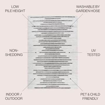 JONATHAN Y SMB124D-4 Zolak Berber Stripe Geometric Indoor Outdoor Area-Rug Bohemian Contemporary Eas...