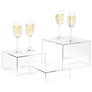 Red Co. Acrylic Display Risers Set of 3 for Home or Business