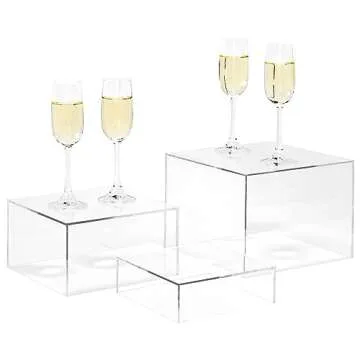 Red Co. Acrylic Display Risers Set of 3 for Home or Business