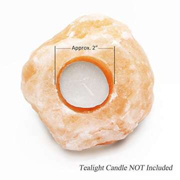 Betus [Natural Crystal] Himalayan Salt Candle Holder - Hand Carved Salt Rock Tealight Holder - Pack of 2