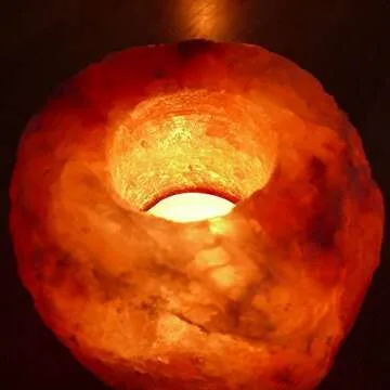 Betus [Natural Crystal] Himalayan Salt Candle Holder - Hand Carved Salt Rock Tealight Holder - Pack of 2