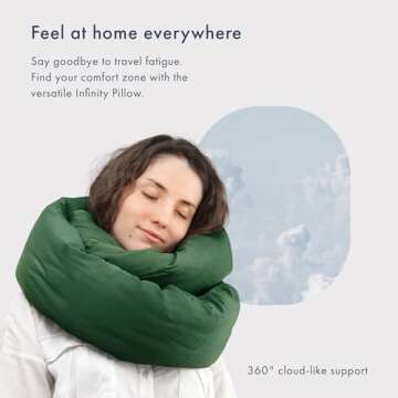 Huzi Infinity Pillow - Travel Neck Pillow - Versatile Soft 360 Support Scarf - Machine Washable - Ho...