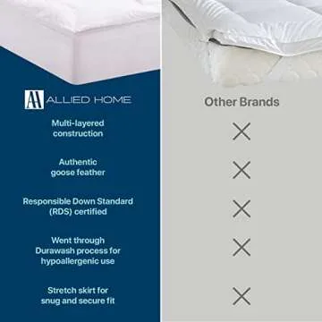 Allied Home Queen Goose Down Mattress Topper for Comfort