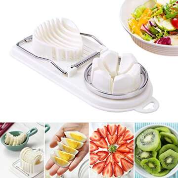 Zeakone Egg Slicer Cutter – 2-in-1 Stainless Steel Kitchen Essential