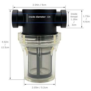 Female NPT in-Line Strainer – 100 Mesh Stainless Steel Filter Screen (1" Size)