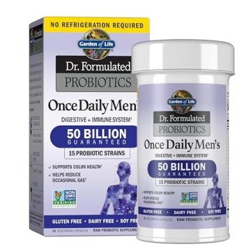 Garden of Life Probiotics for Men Dr Formulated 50 Billion CFU 15 Probiotics for Digestive Health + ...