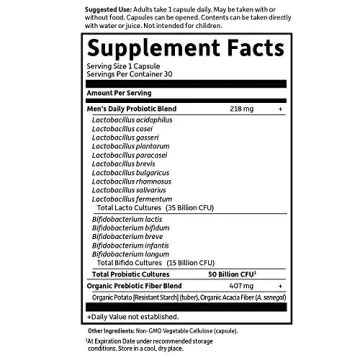 Garden of Life Probiotics for Men 50 Billion CFU 15 Strains