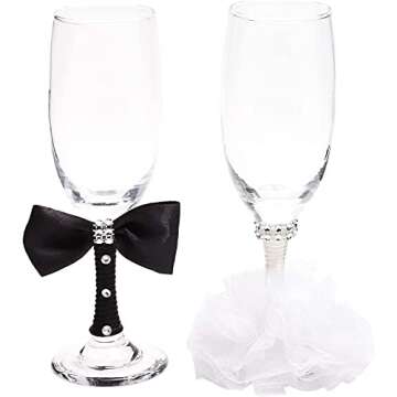 Elegant Glass Champagne Flutes Set for Weddings