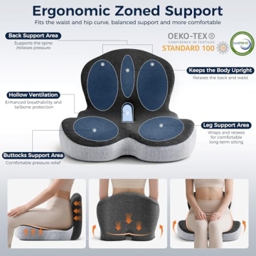 Ergonomic Memory Foam Seat Cushion for Comfort and Support
