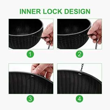 GROWNEER Hanging Basket Planters - Set of 2 Self-Watering Pots