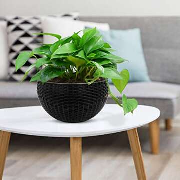 GROWNEER Hanging Basket Planters - Set of 2 Self-Watering Pots