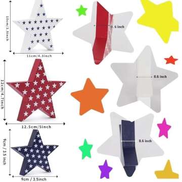 4th of July Wooden Star Signs - Patriotic Decor