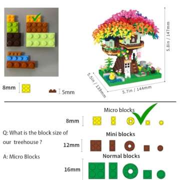 MindBox Tree Building Set for Adults - 1528 Pcs Micro Toy