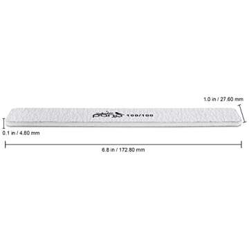 PANA Jumbo Double-Sided Emery Nail File for Manicure, Pedicure, Natural, and Acrylic Nails - Zebra (Grit 100/100) - 50 Piece Pack