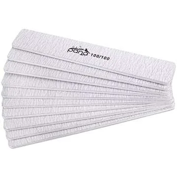 PANA Jumbo Double-Sided Emery Nail File for Manicure, Pedicure, Natural, and Acrylic Nails - Zebra (Grit 100/100) - 50 Piece Pack