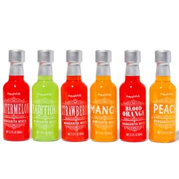 Thoughtfully Cocktails Margarita Cocktail Mixer Gift Set - Vegan Friendly, 6 Fruit Flavors