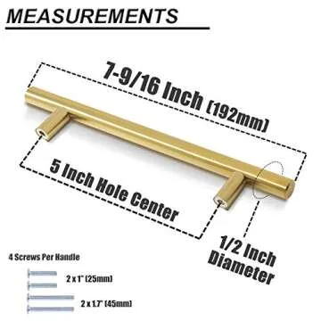 Probrico Gold Kitchen Cabinet Handles for Stylish Homes