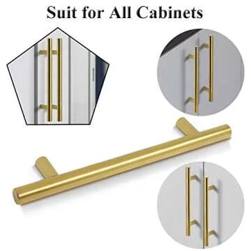 Probrico Gold Kitchen Cabinet Handles for Stylish Homes