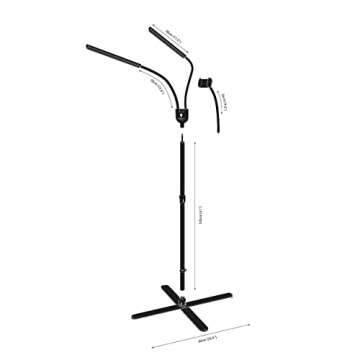 Daylight Company Gemini Floor Lamp, 2 Strobe Lamp, 4 Brightness Levels, Social Media, Nails, Salon, Beauty, Office and Much More - 4,500 LUX - 1,400 Lumen, Silver