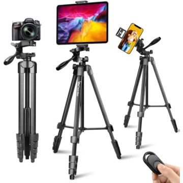 Lusweimi 72-Inch Adjustable Tripod for iPad, iPhone, and Camera with Carry Bag and Remote