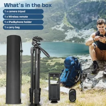 Lusweimi 72-Inch Tripod for Phone and Tablet Photography