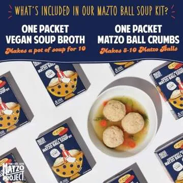 The Matzo Project Matzo Ball Soup Mix Kit, Natural, Vegetarian, No MSG, Nut Free, 3-Pack, 4.5oz Boxes, Kosher but NOT Kosher for Passover
