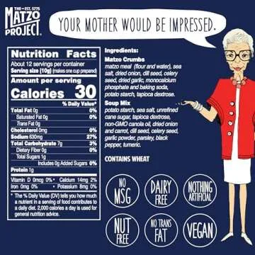 The Matzo Project Matzo Ball Soup Mix Kit, Natural, Vegetarian, No MSG, Nut Free, 3-Pack, 4.5oz Boxes, Kosher but NOT Kosher for Passover