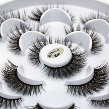 DYSILK Mink Lashes Fluffy Eyelashes - False Eyelashes 7 Pairs Lashes Natural Look Fluffy Lashes Stri...