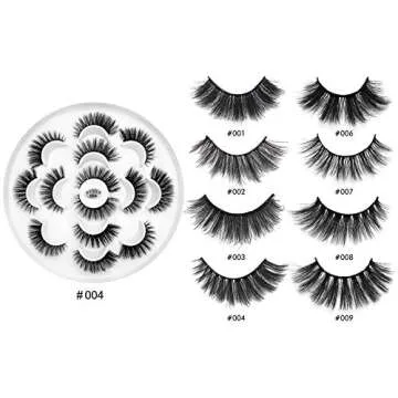 DYSILK Mink Lashes Fluffy Eyelashes - False Eyelashes 7 Pairs Lashes Natural Look Fluffy Lashes Strip Lashes 6D Lashes Pack Long Lashes Mink Eyelashes Reusable Eye Lashes |004