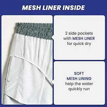 maamgic Mens Slim Fit Swim Shorts Swim Trunks 7 inch Quick Dry Mens Bathing Suits with Mesh Lining Stripe Green Medium