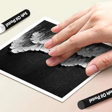 Mifuner Soft Oil Pastels Set (12 Sticks,2 Colors),Colors Heavy Oil Pastels Vibrant and Creamy,Pastels Art Supplies for Artists,Gallery Oil Painting Stick,Adult Art Drawing White and Black