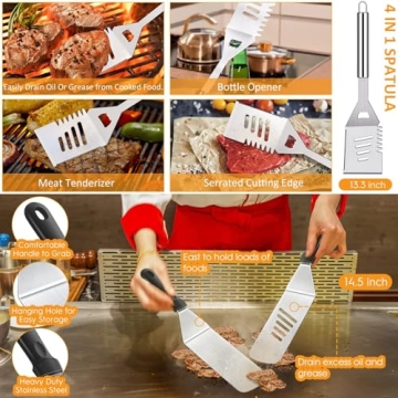 136 PCS Griddle Accessory Set for BBQ Lovers and Campers