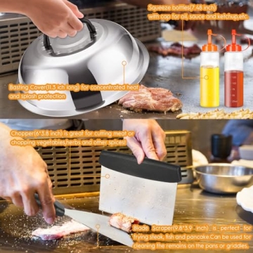 136 PCS Griddle Accessory Set for BBQ Lovers and Campers