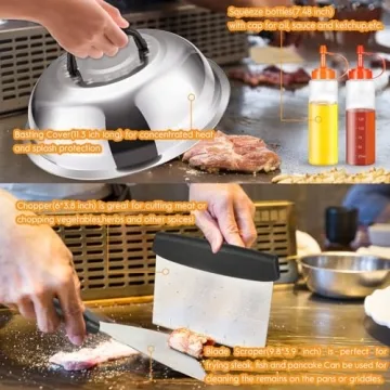 136 PCS Griddle Accessory Set for BBQ Lovers and Campers