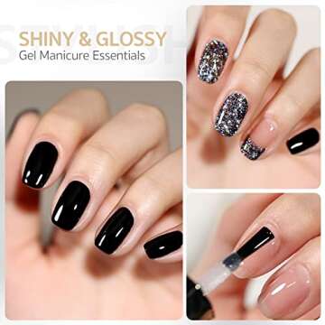 GAOY Gel Top Coat and Base Coat Set for Gel Nail Polish, 13ml 2Pcs No Wipe Clear Foundation for Acrylic Nails Poly Gel Nail Art DIY Manicure and Pedicure at Home