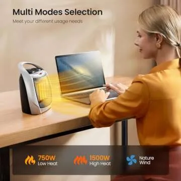 Compact Kismile Electric Space Heater with Adjustable Thermostat