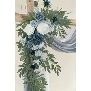 Ling's Moment Artificial Eucalyptus and Willow Greenery Garlands 5.9ft, 2pcs Fake Vines for Wedding Table Runner/Arch/Enter Aisle Hanging Decorations
