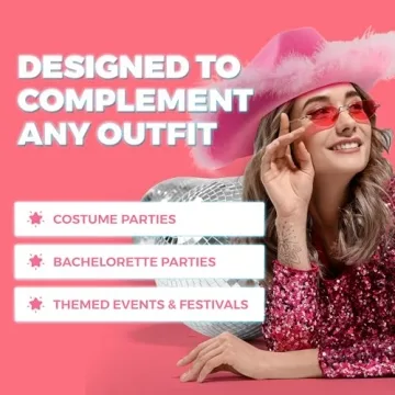 Stylish Pink Cowgirl Hat with Feather Boa for Events