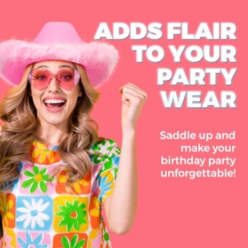 Stylish Pink Cowgirl Hat with Feather Boa for Events