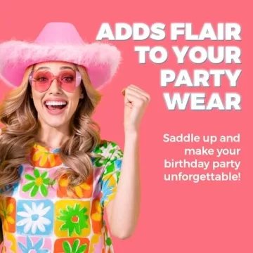 Stylish Pink Cowgirl Hat with Feather Boa for Events