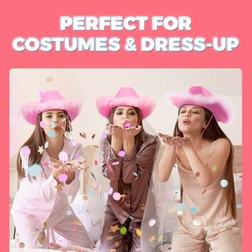 Stylish Pink Cowgirl Hat with Feather Boa for Events