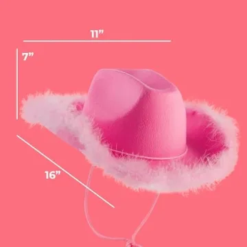 Stylish Pink Cowgirl Hat with Feather Boa for Events