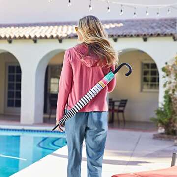 Coolibar UPF 50+ 48 Inch Calotta Fashion Umbrella - Sun Protective (One Size- Silver)