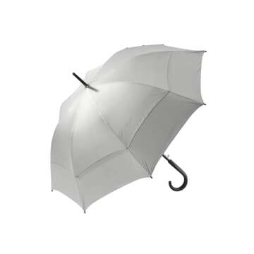 Coolibar UPF 50+ 48 Inch Calotta Fashion Umbrella - Sun Protective (One Size- Silver)
