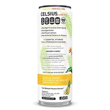 CELSIUS Essential Energy Drink, What's Your Vibe Variety Pack 12 Fl Oz (Pack of 12)