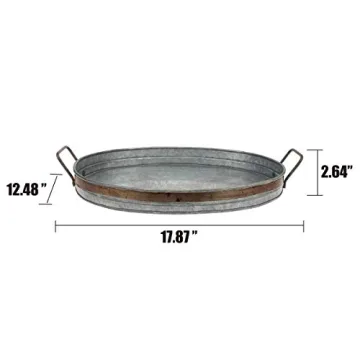 Stonebriar Metal Decorative Serving Tray for Home Decor